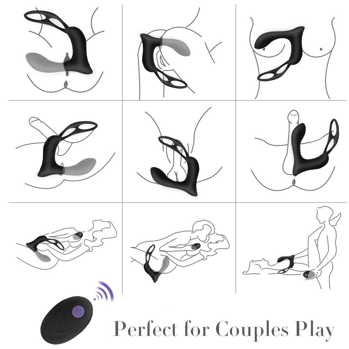 Prostate Massager with Dual Cock Rings