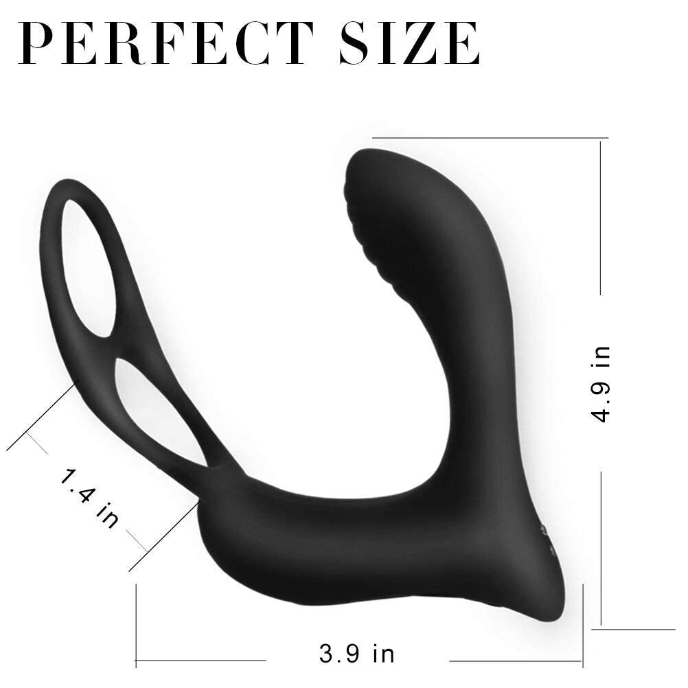 Prostate Massager with Dual Cock Rings