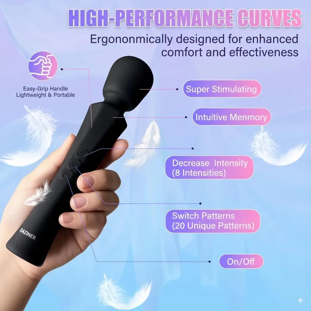 Aura Wand Massager - 20 vibration and 8 intensity modes - Daziner 