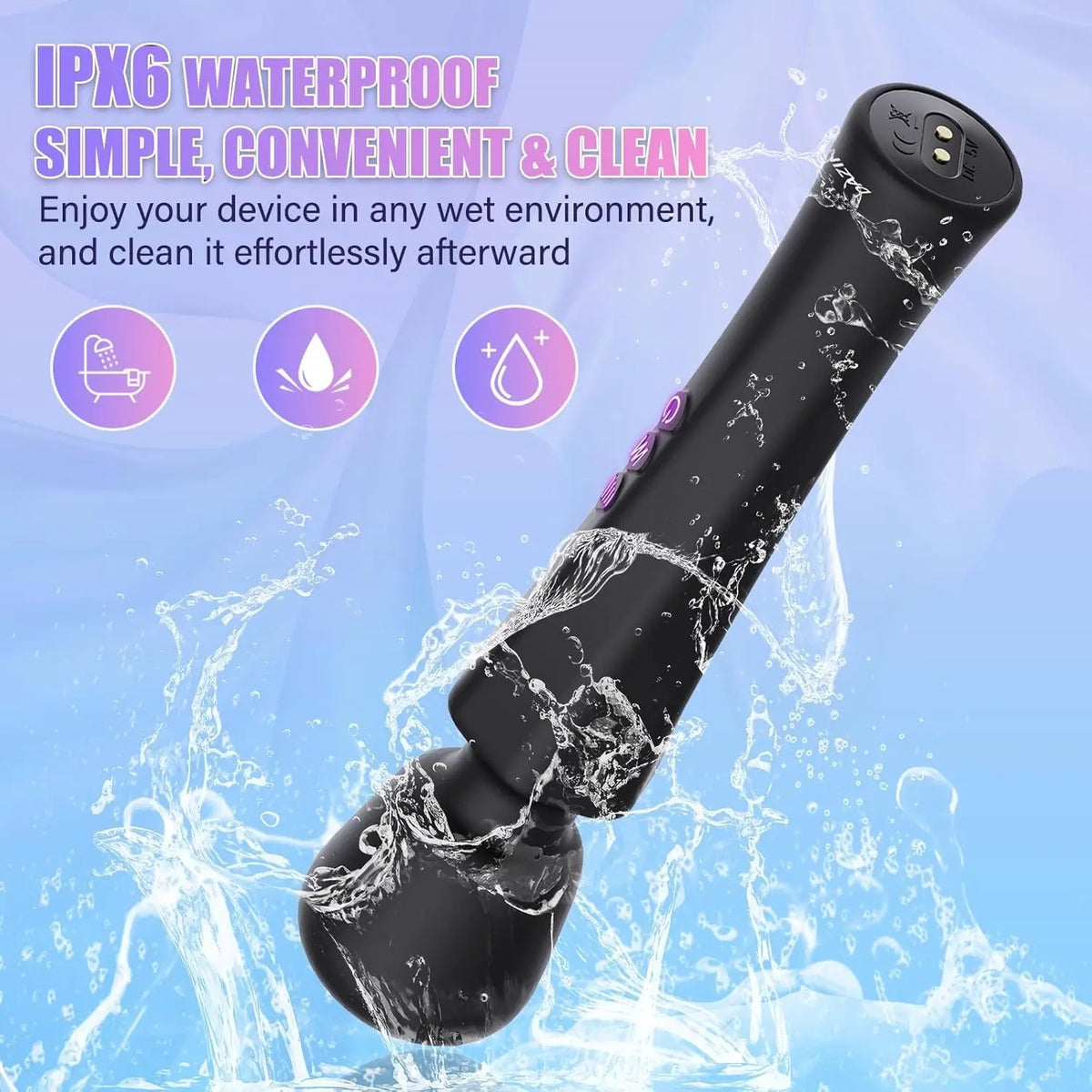 Aura Wand Massager - 20 vibration and 8 intensity modes - Daziner 