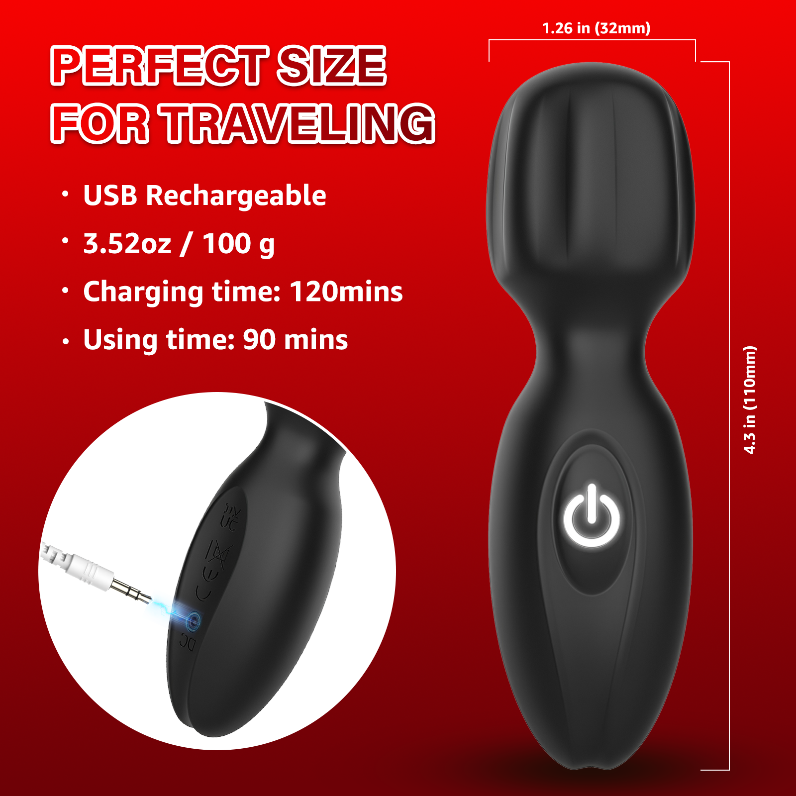 Aura Wand Massager - 10 vibration modes| Daziner Aura Wand Massager - 10 vibration modes| Daziner