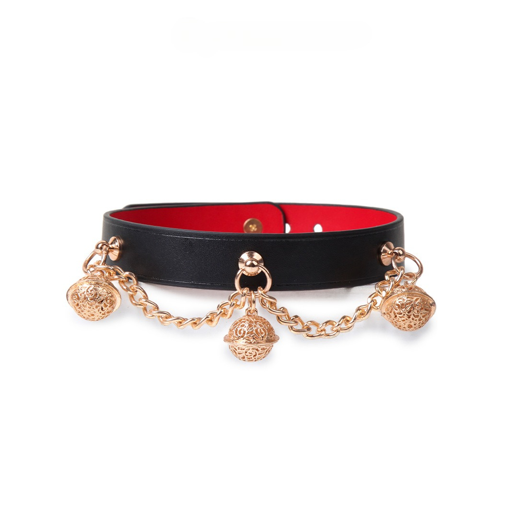 Chain-Drape Bell BDSM Collar with Chain - product image 1