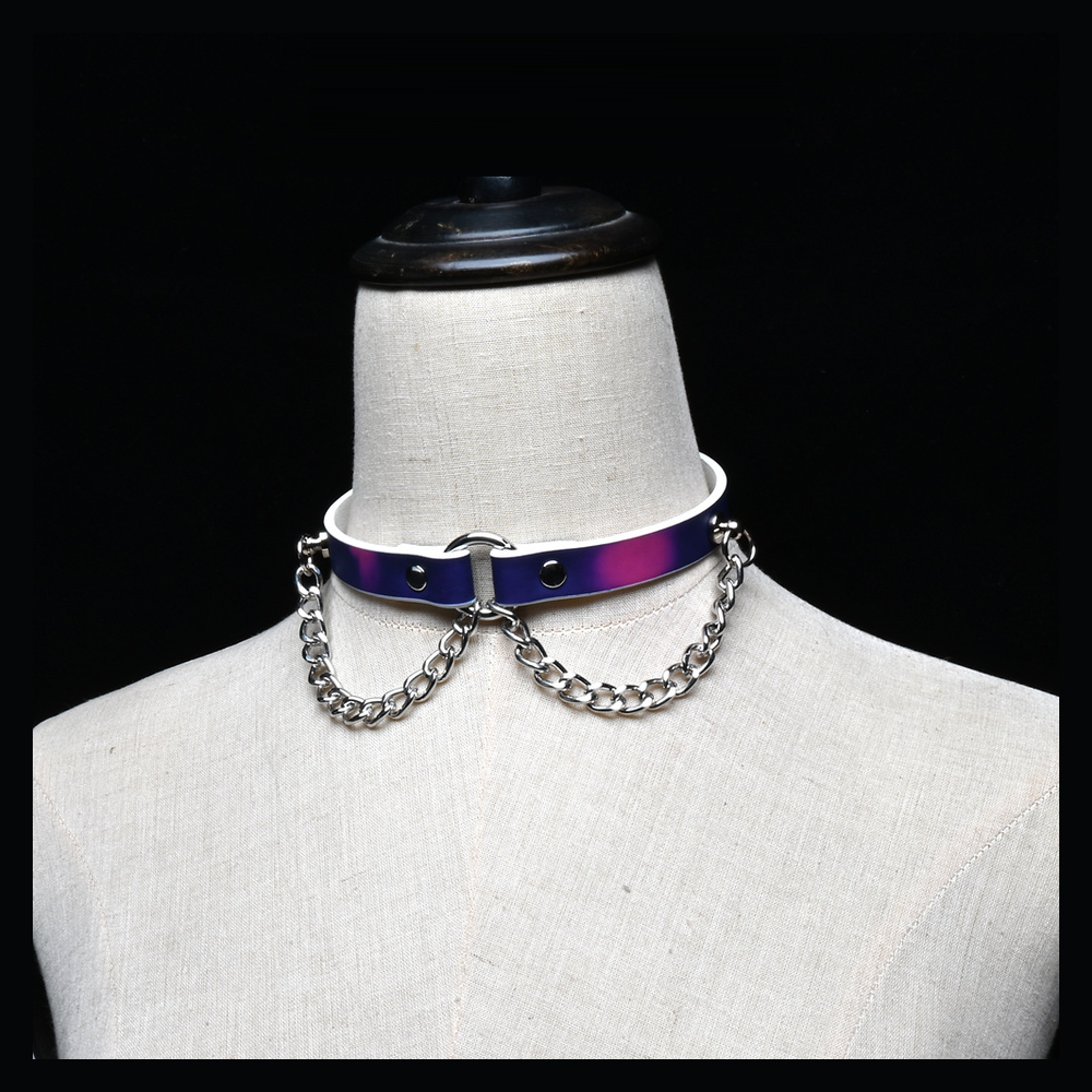 Color-Changing Chain-Drape Chain BDSM Choker with Leash - product image 6