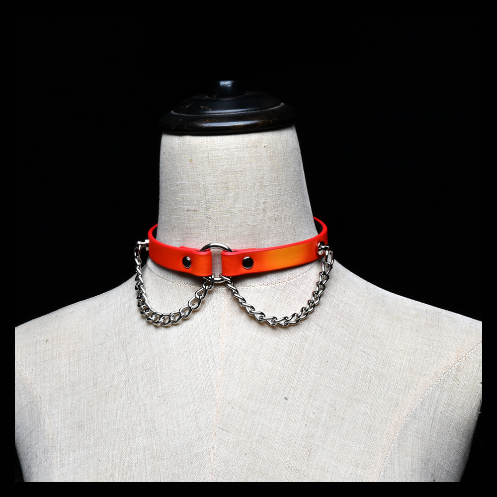 Color-Changing Chain-Drape Chain BDSM Choker with Leash - product image 7
