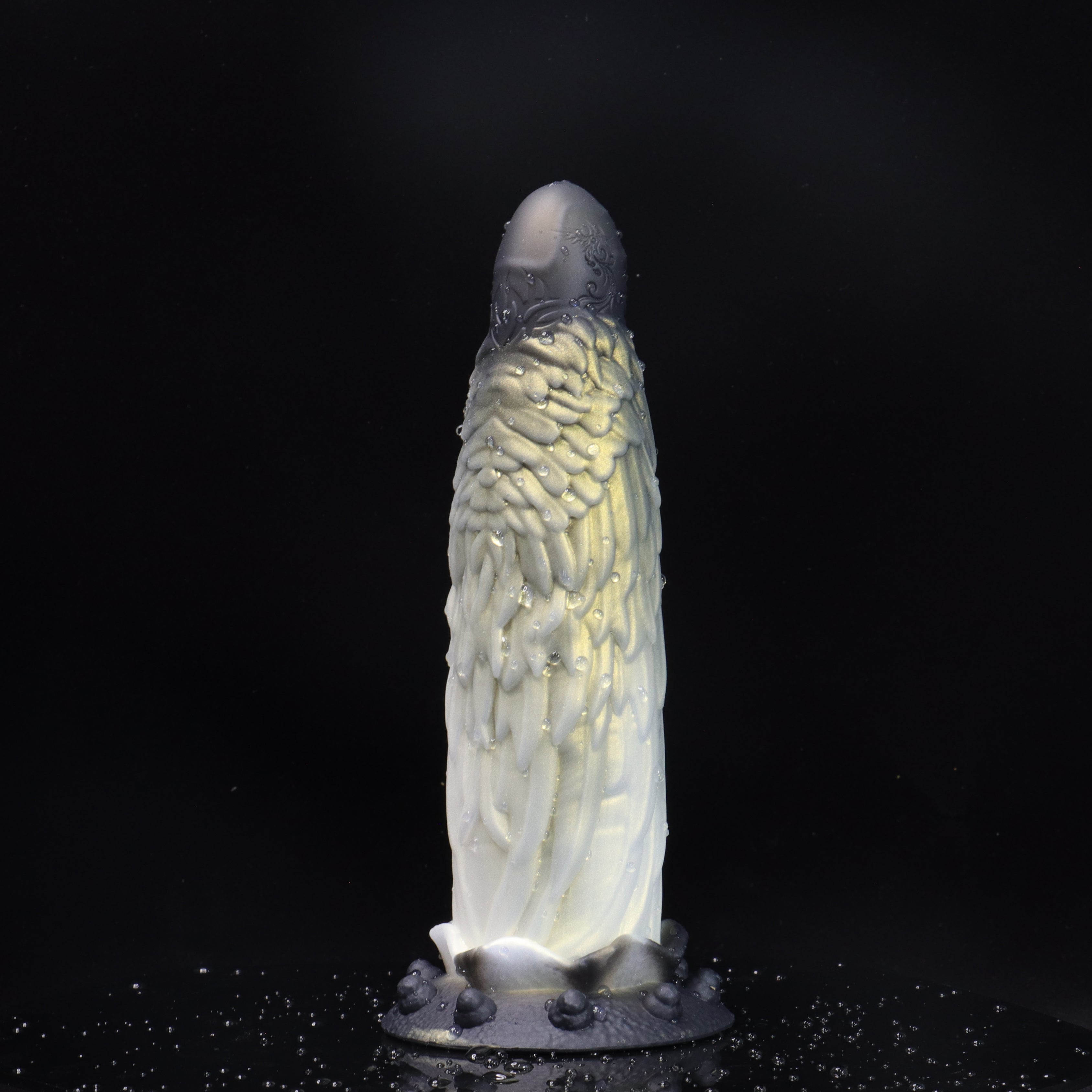 Phoenix Inferno Dildo-9 Inch Black Gold Monster Dildo - Fantasy Dildo - Animal Dildo