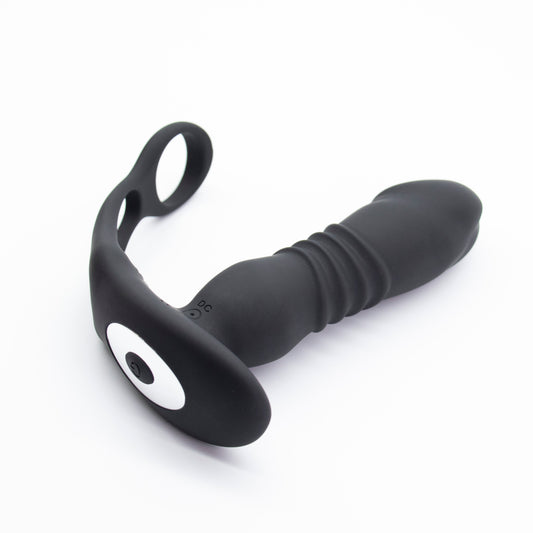 Vibrating Anal Massager with Cock Ring