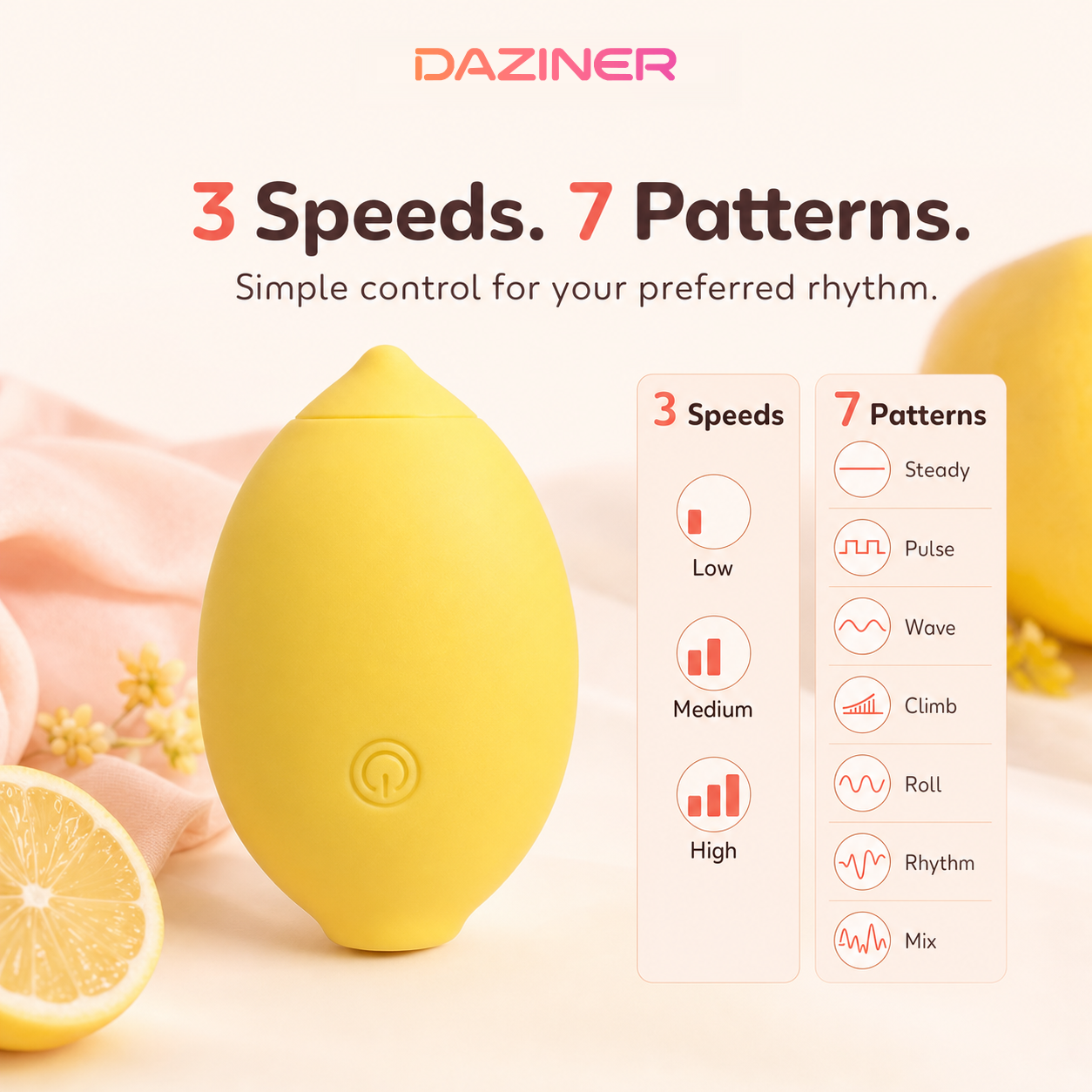 Lemon Vibrator - 10-Mode Mini Personal Massager - Daziner 