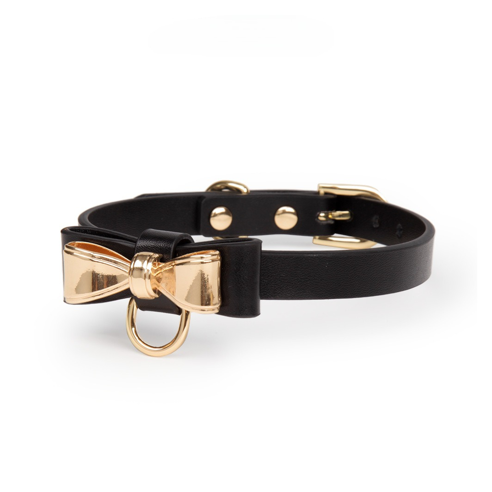 Metal Bow O-Ring BDSM O-Ring Collar with Leash - product image 1