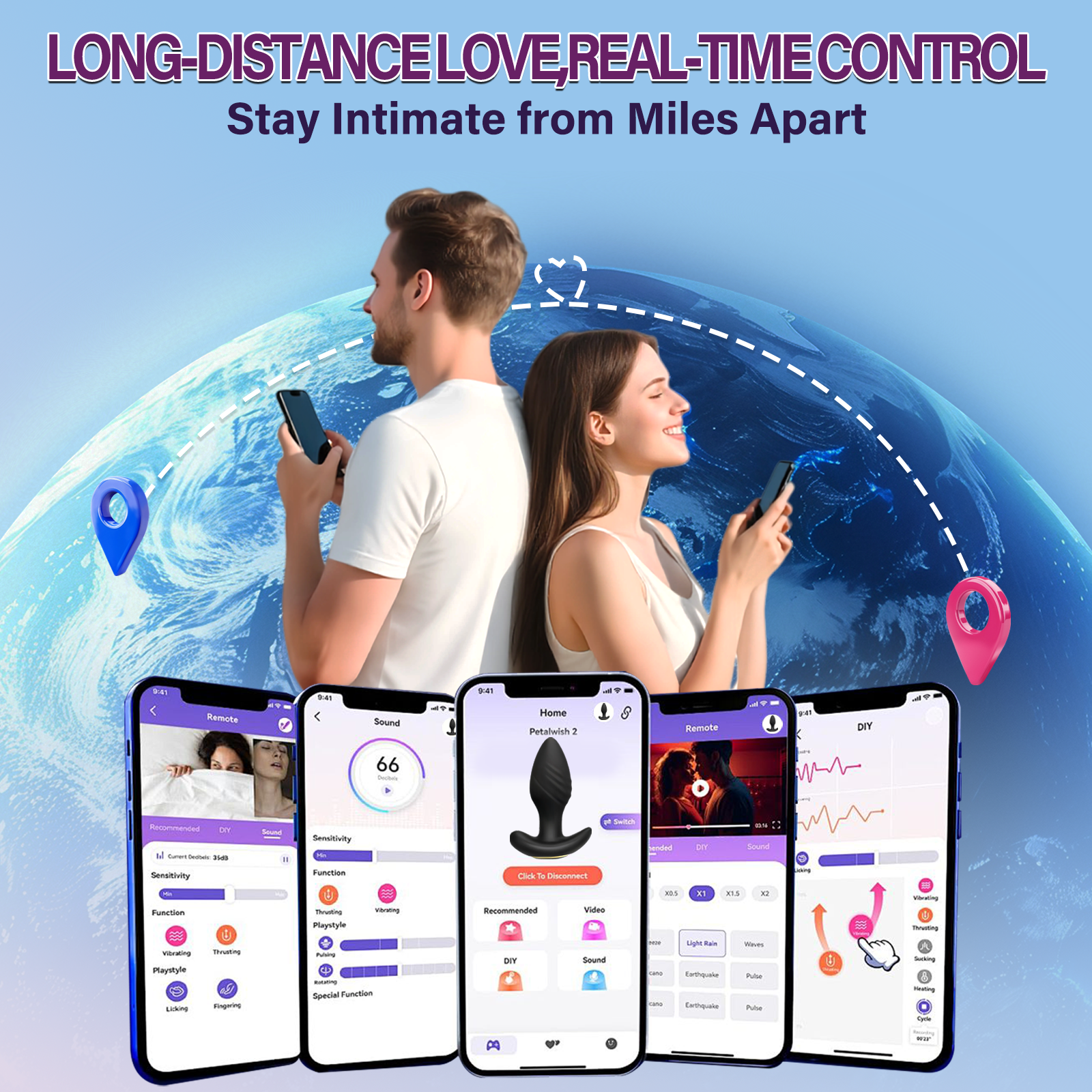 Nox Anal Butt Plug - App Control 9 Rotating & Vibration Modes - Daziner 
