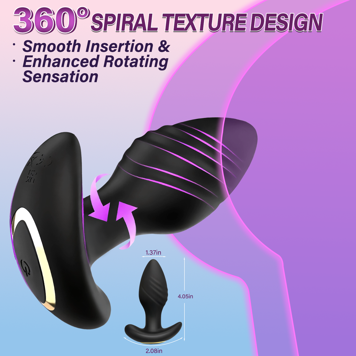 Nox Anal Butt Plug - App Control 9 Rotating & Vibration Modes - Daziner 