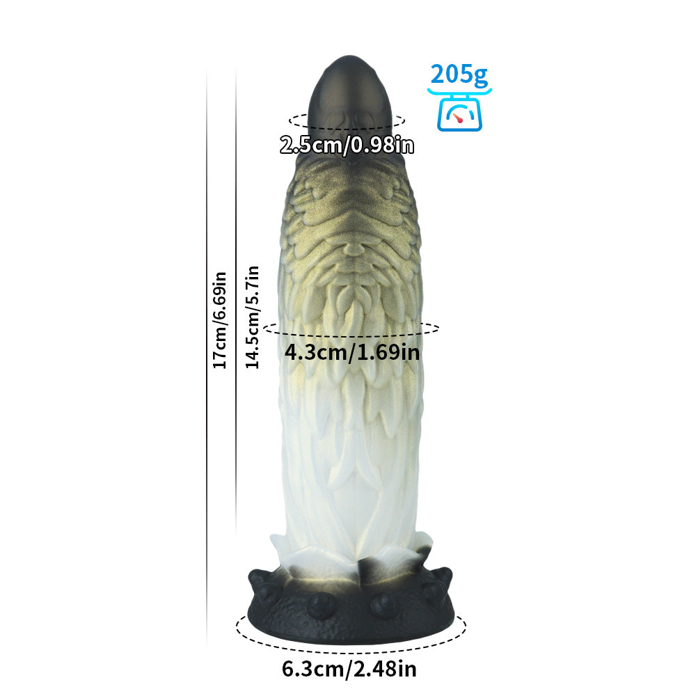 Phoenix Inferno Dildo-9 Inch Black Gold Monster Dildo - Fantasy Dildo - Animal Dildo