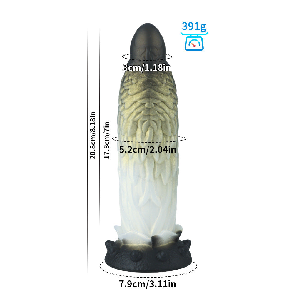 Phoenix Inferno Dildo-9 Inch Black Gold Monster Dildo - Fantasy Dildo - Animal Dildo