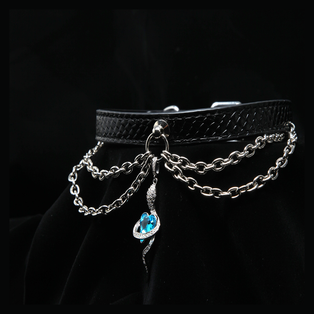 Snake-Chain Pendant BDSM Necklace Collar with Leash - product image 1