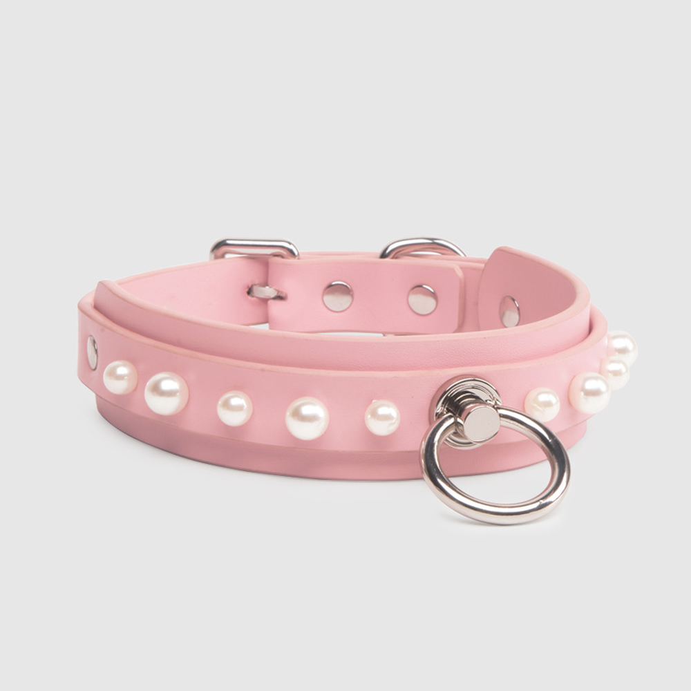 Studded O-Ring BDSM Spiked Collar with Leash - product image 2