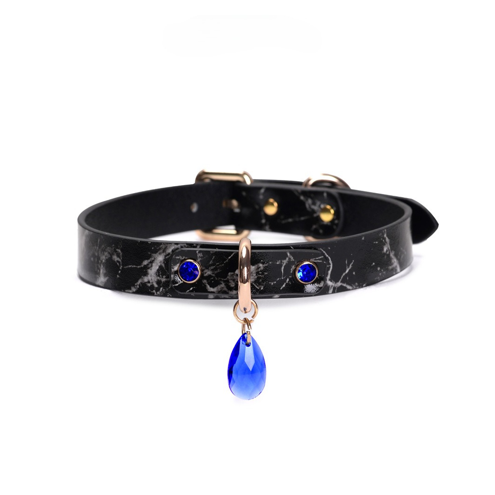 Teardrop Pendant BDSM Necklace Collar with Leash - product image 1