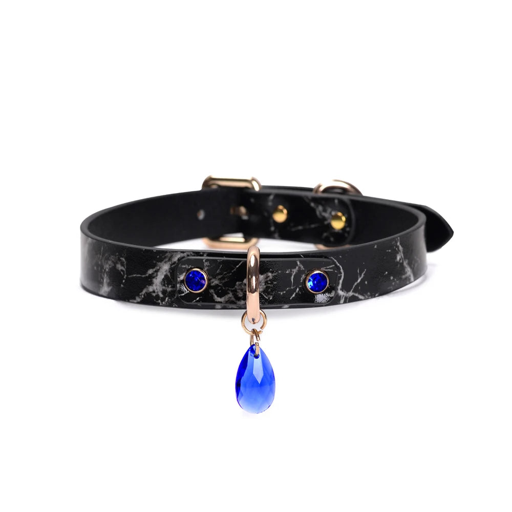 Teardrop Pendant BDSM Necklace Collar with Leash - product image 2