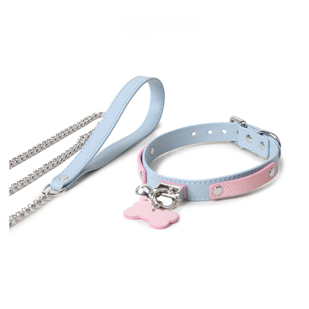 Winged-Heart Bell BDSM Heart Collar with Leash - product image 2
