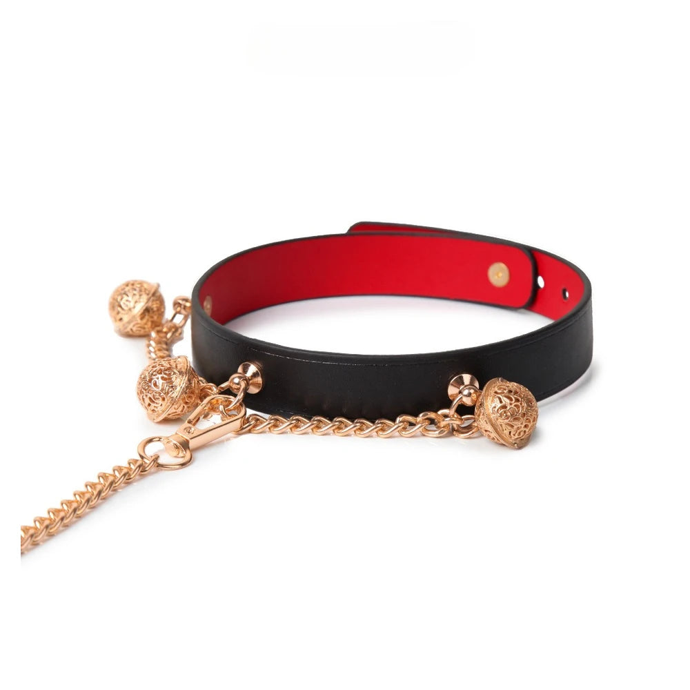 Chain-Drape Bell BDSM Collar with Chain - product image 2