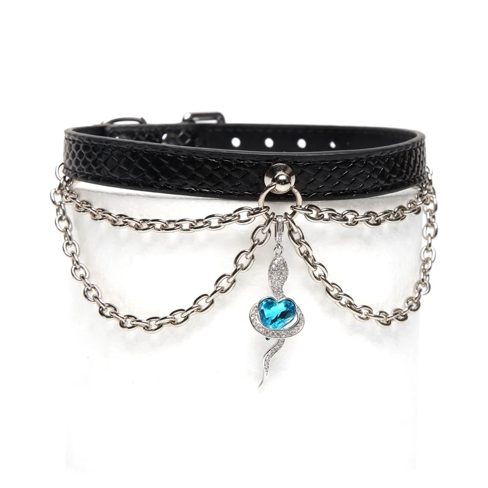 Snake-Chain Pendant BDSM Necklace Collar with Leash - product image 5