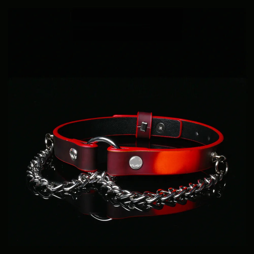 Color-Changing Chain-Drape Chain BDSM Choker with Leash - product image 5