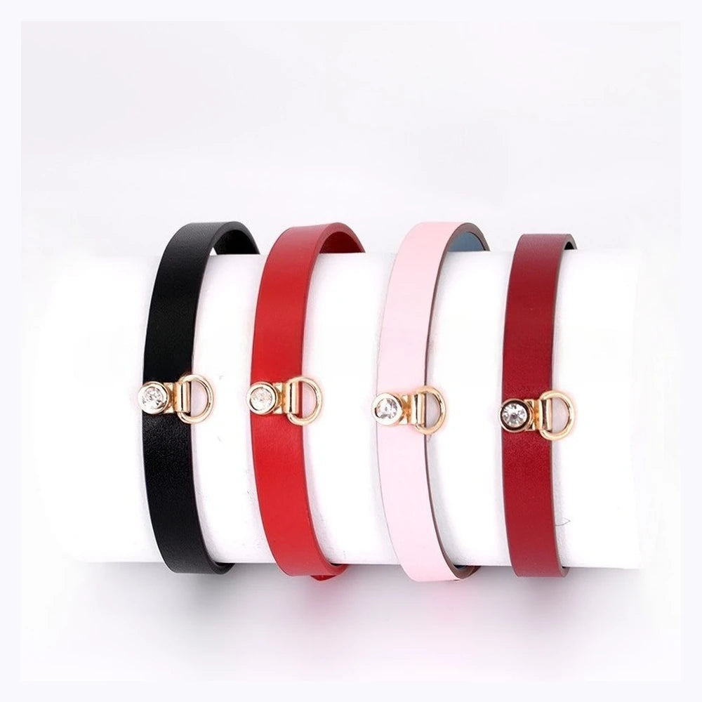 Minimal Choker Leather BDSM Choker with Leash - product image 9