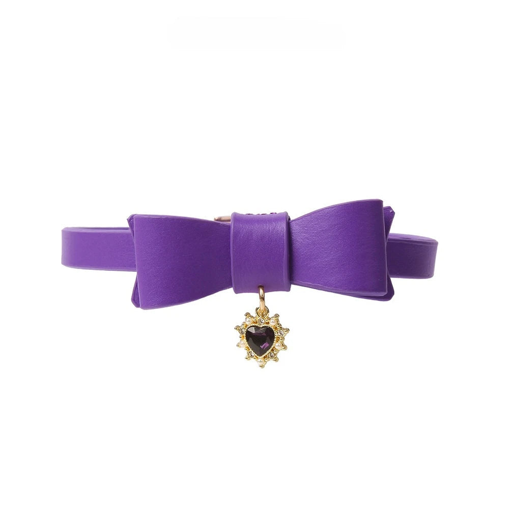 Bow Heart Pendant Submissive Necklace Collar with Leash - product image 9