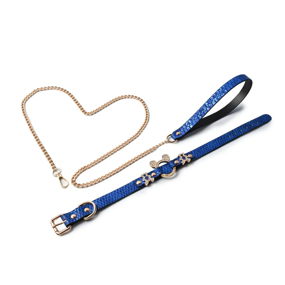 Snake-Print Bondage Choker with Leash - product image 3
