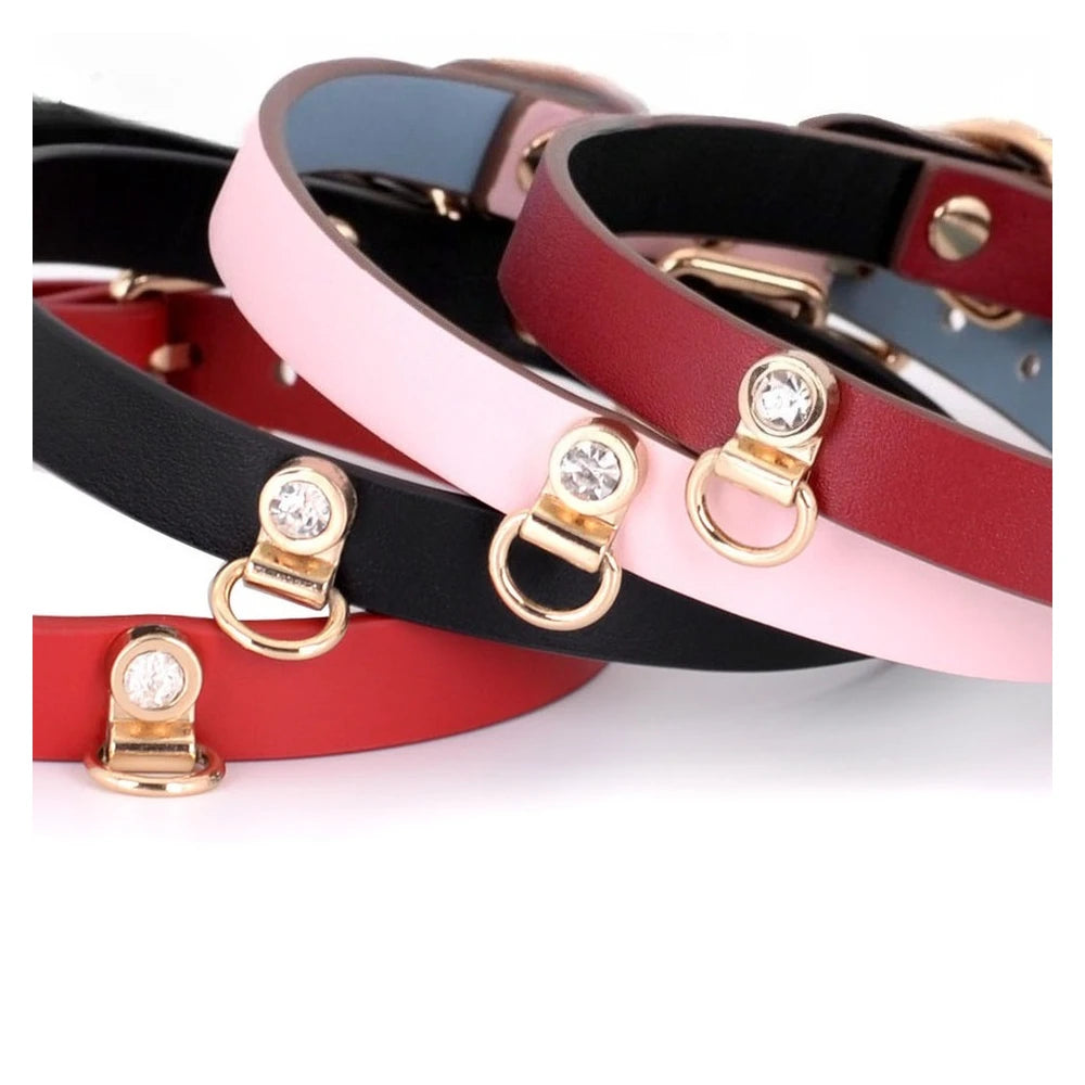 Minimal Choker Leather BDSM Choker with Leash - product image 4