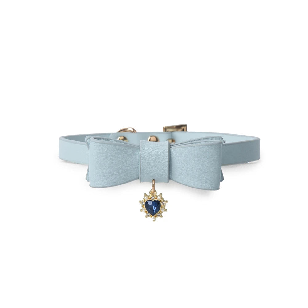 Bow Heart Pendant Submissive Necklace Collar with Leash - product image 4