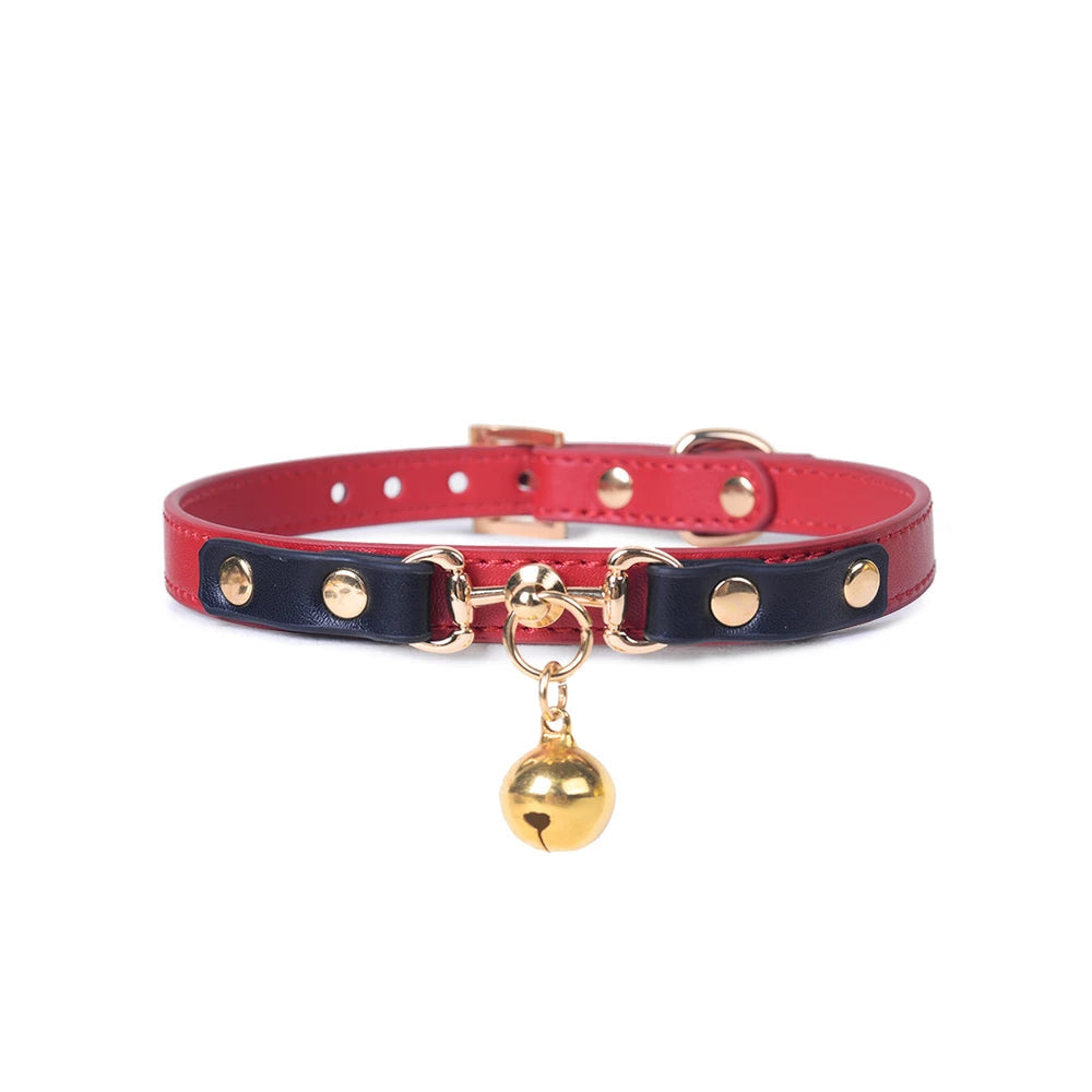 Studded Bell Studded Bondage Collar with Leash - product image 6