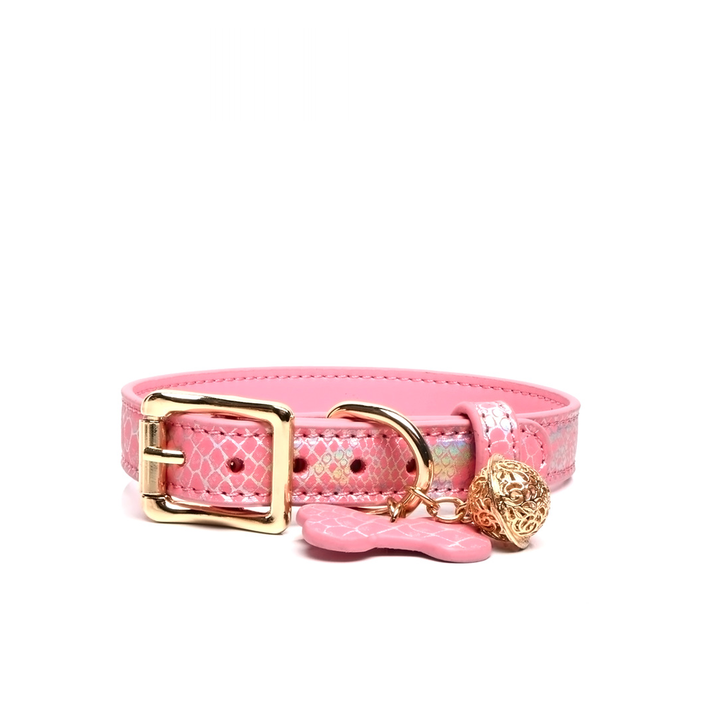 Heart-Buckle Bell BDSM Collar with Bell & Leash - product image 4