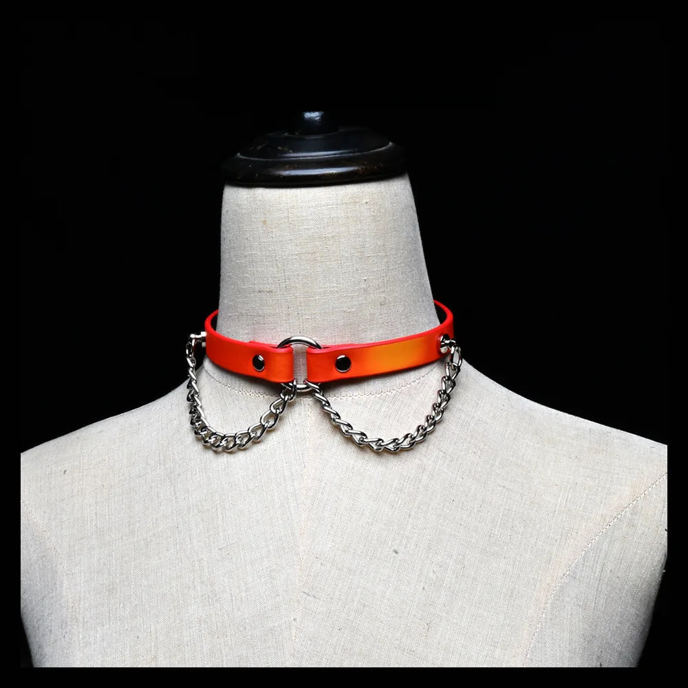 Color-Changing Chain-Drape Chain BDSM Choker with Leash - product image 7
