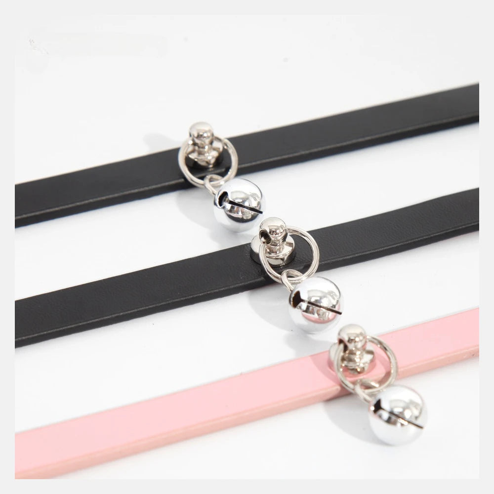 Custom Letter-Detail Leather Bondage Collar with Leash - product image 7