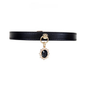 Crystal-Style Pendant BDSM Choker Necklace with Leash - product image 1