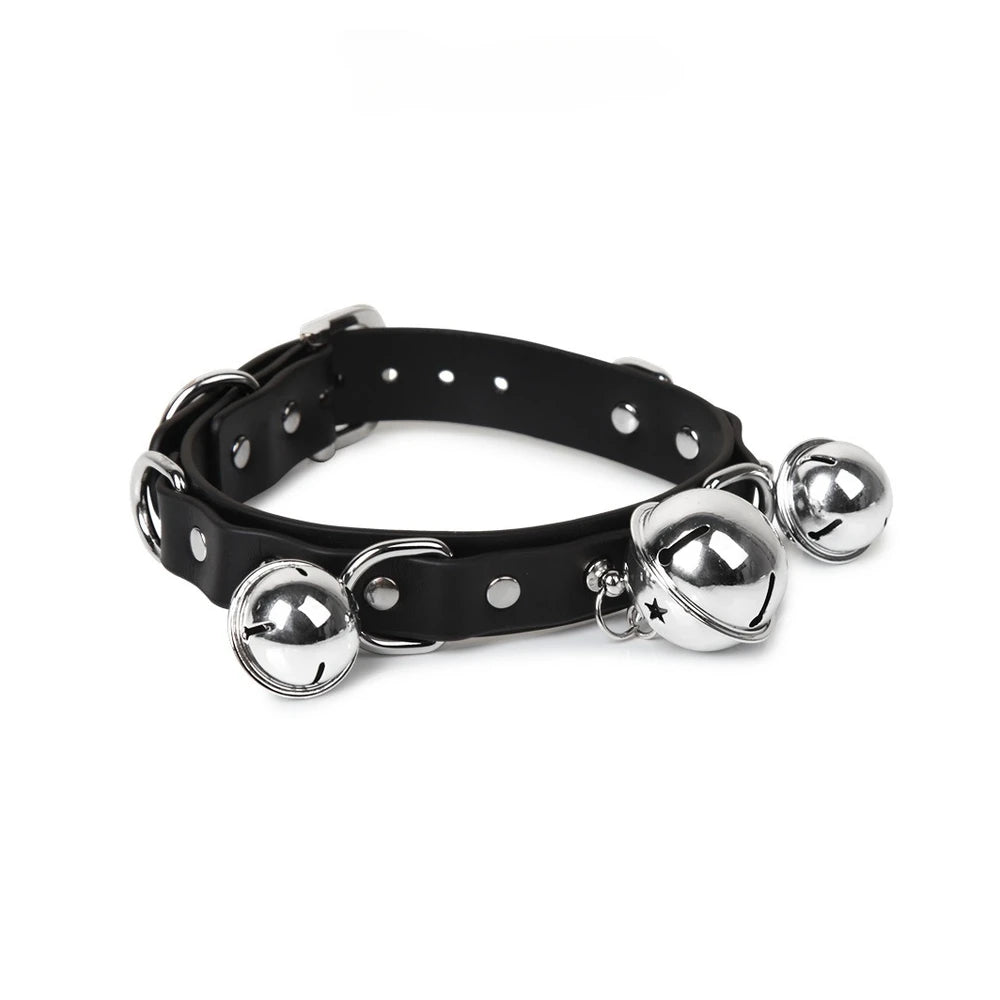 Triple-Bell Slave Collar with Bells & Leash - product image 3