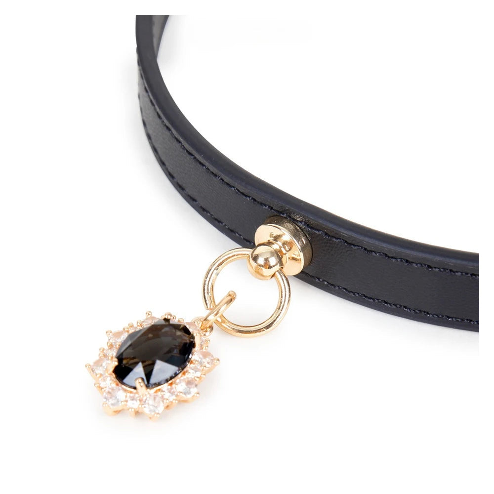 Crystal-Style Pendant BDSM Choker Necklace with Leash - product image 6