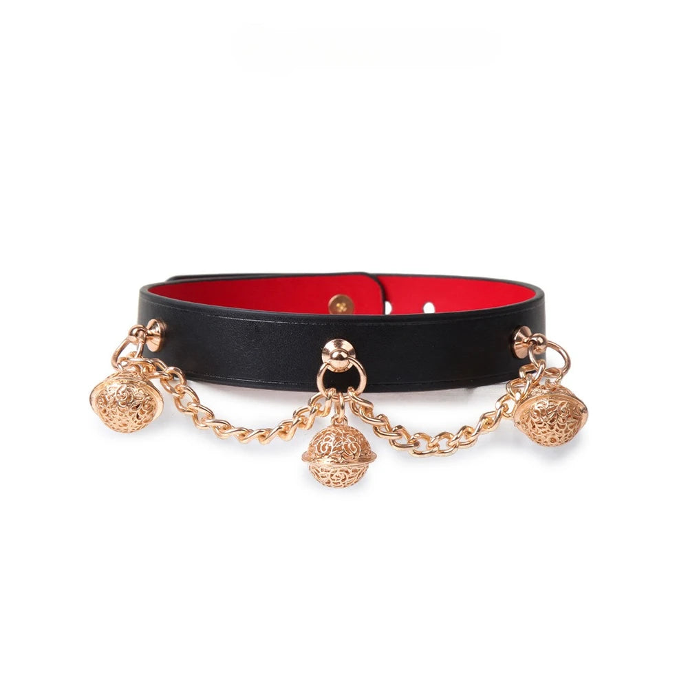 Chain-Drape Bell BDSM Collar with Chain - product image 1