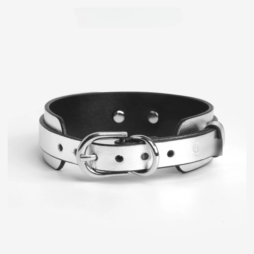 Engravable Heart Plate Personalized BDSM Collar with Leash - product image 4