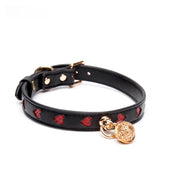 Heart-Print Charm BDSM Heart Collar with Leash - product image 1