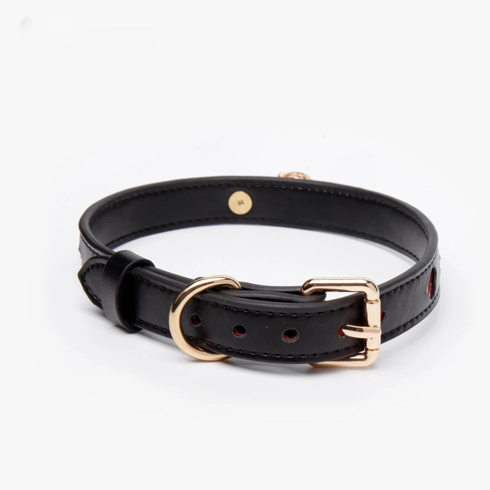 Heart-Print Charm BDSM Heart Collar with Leash - product image 4