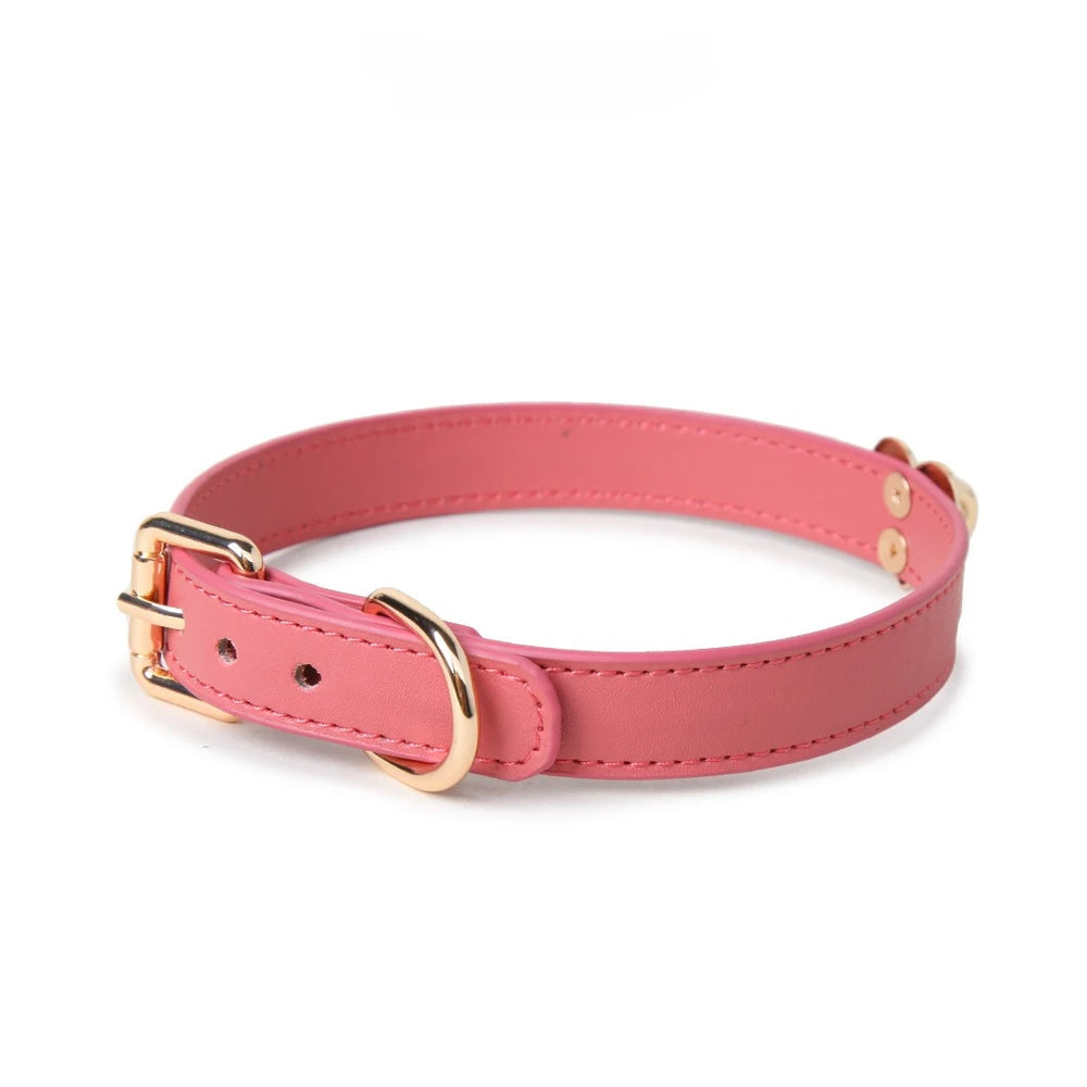 Heart-Lock Detail Leather Bondage Collar with Leash - product image 4