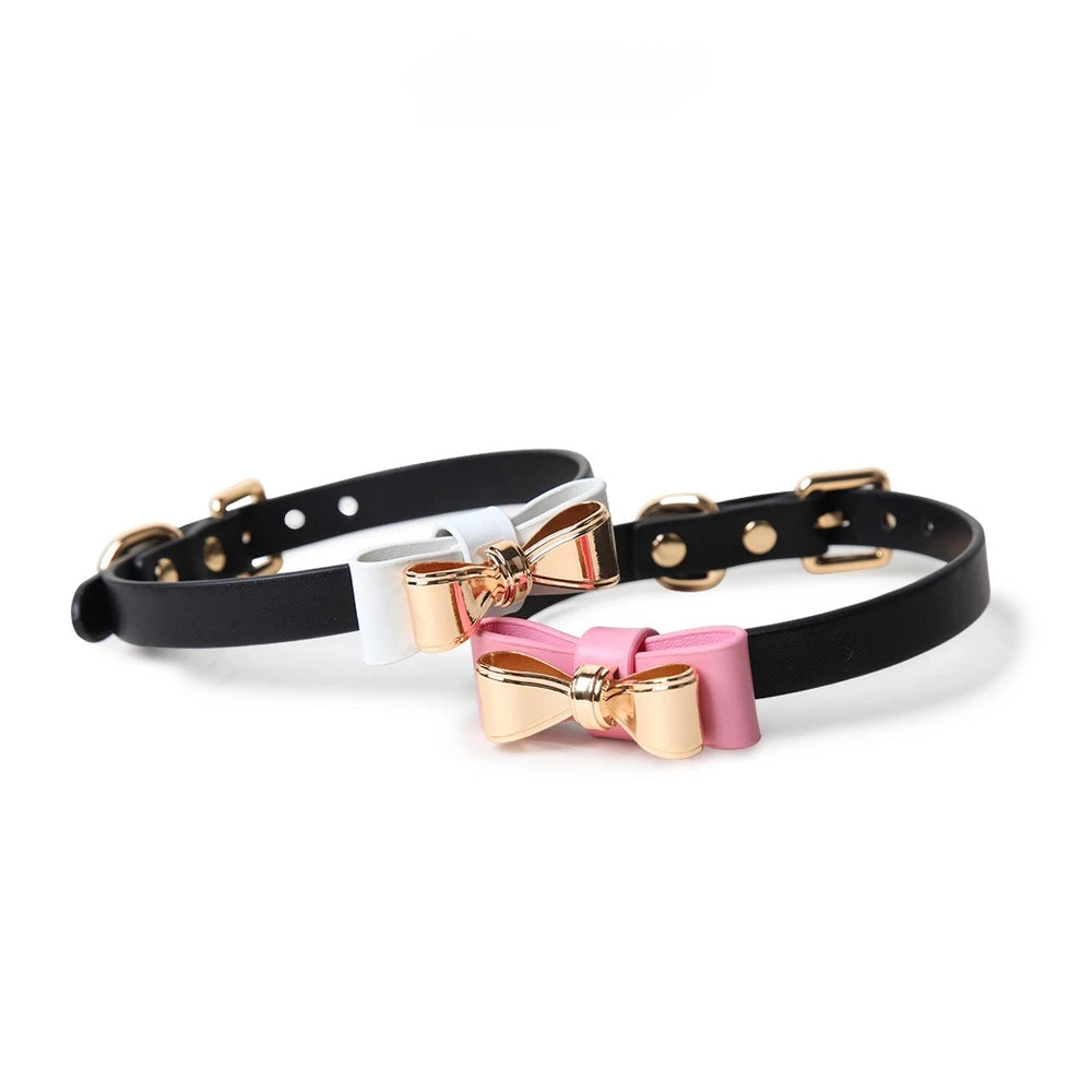 Bow O-Ring Cute BDSM Collar with Leash - product image 7