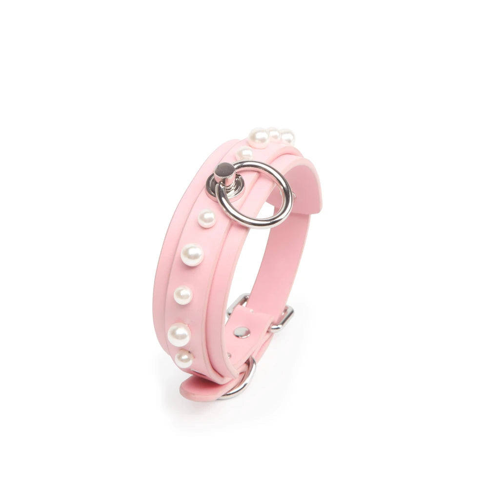 Studded O-Ring BDSM Spiked Collar with Leash - product image 4