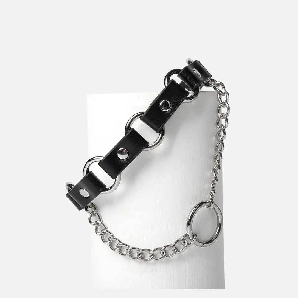 Punk Chain O-Ring BDSM Collar and Chain Set - product image 5