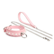 Studded O-Ring BDSM Spiked Collar with Leash - product image 1