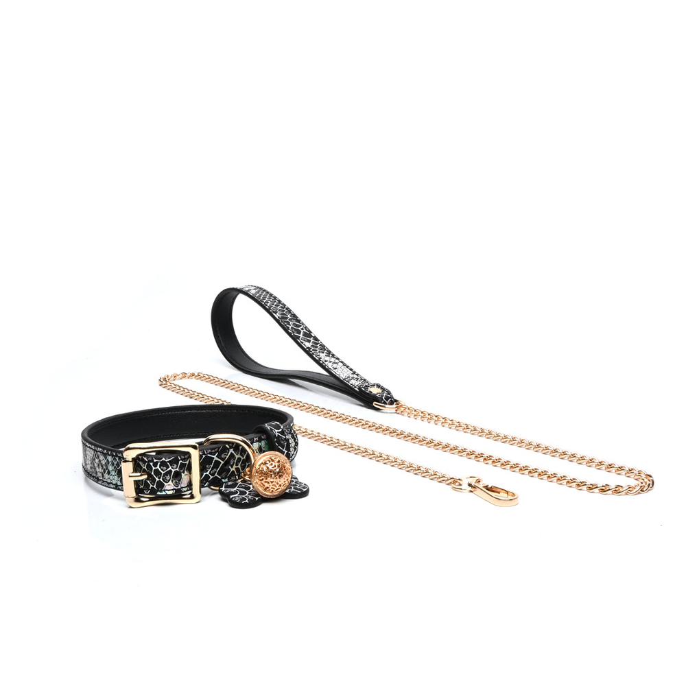 Heart-Buckle Bell BDSM Collar with Bell & Leash - product image 3