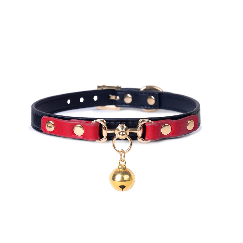 Studded Bell Studded Bondage Collar with Leash - product image 5