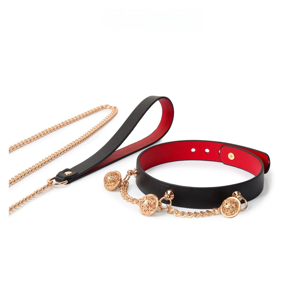 Chain-Drape Bell BDSM Collar with Chain - product image 3