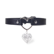 Crystal-Style Heart Ring Bondage Necklace Collar with Leash - product image 1