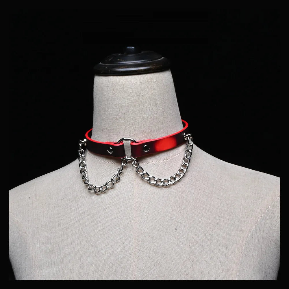 Color-Changing Chain-Drape Chain BDSM Choker with Leash - product image 1